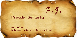 Prauda Gergely névjegykártya